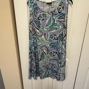 Nina Leonard Multicolor Paisley Dress